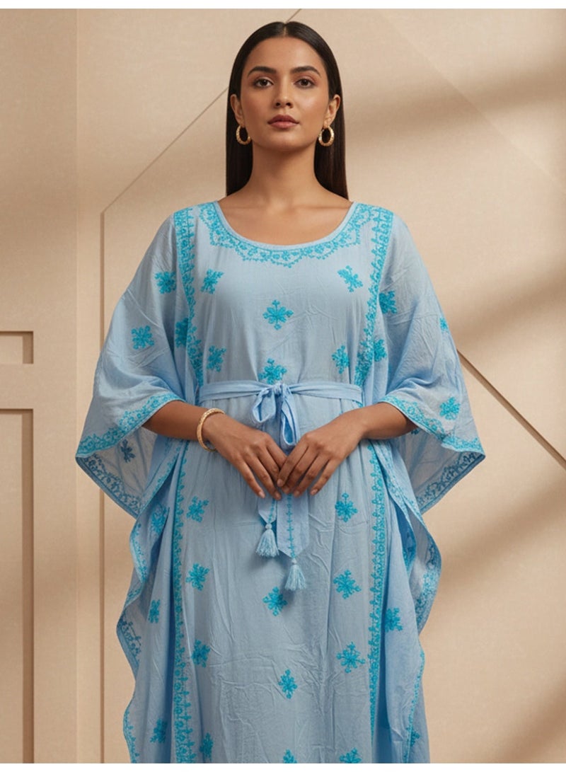 الايا كفتان مطرز يدويًا بشيكانكاري من المودال - Image 3